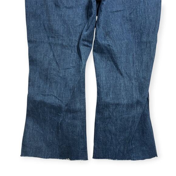 Madewell Denim Long Sleeve Jumpsuit SIZE 8 Indigo Coveralls Cropped CUTOFF HEM - Picture 8 of 15
